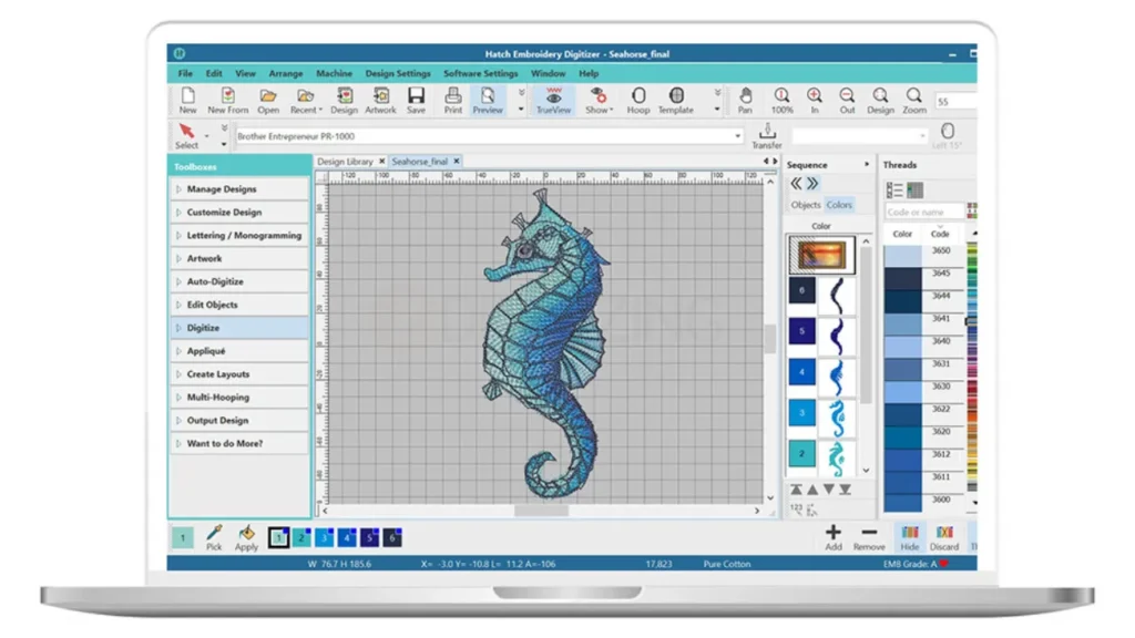 Hatch Embroidery Software Professional Digitizing Tool with Free Trial