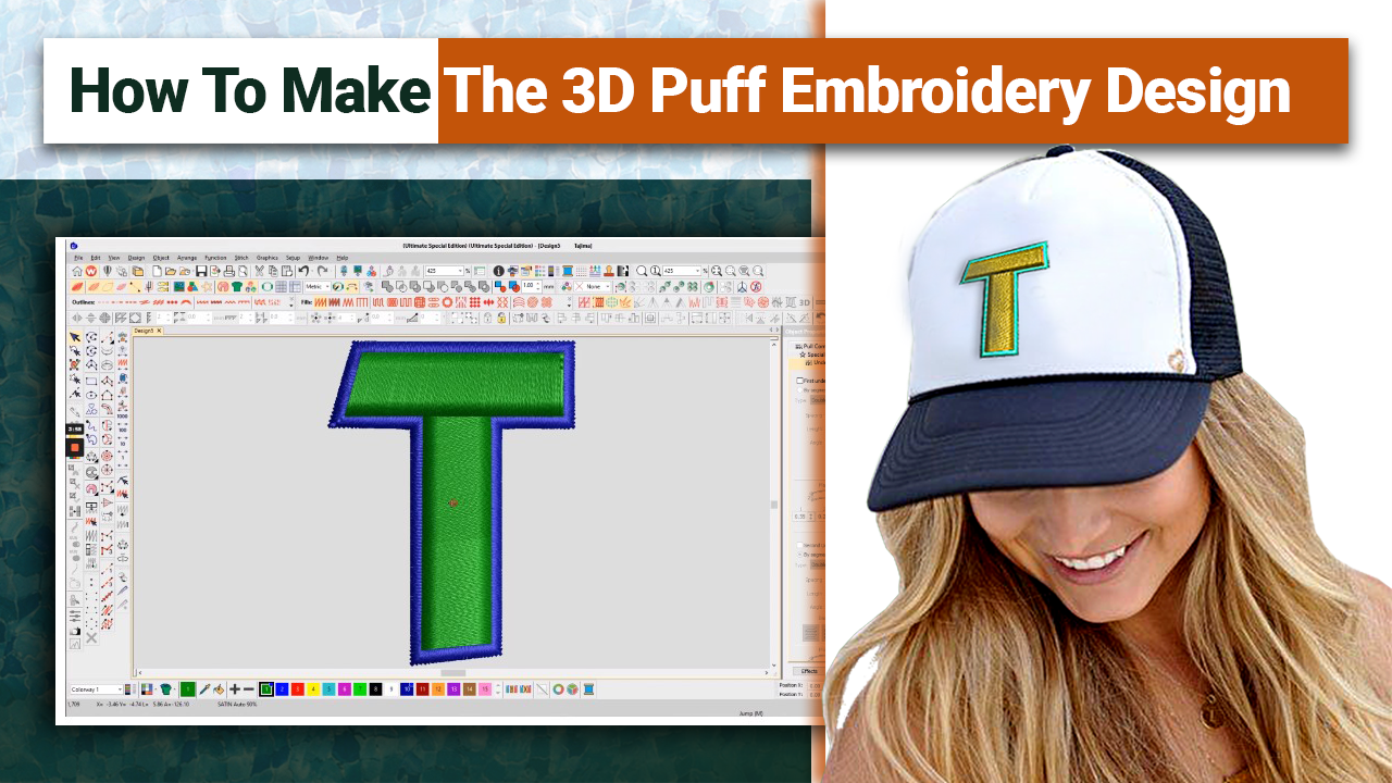 3D puff embroidery design