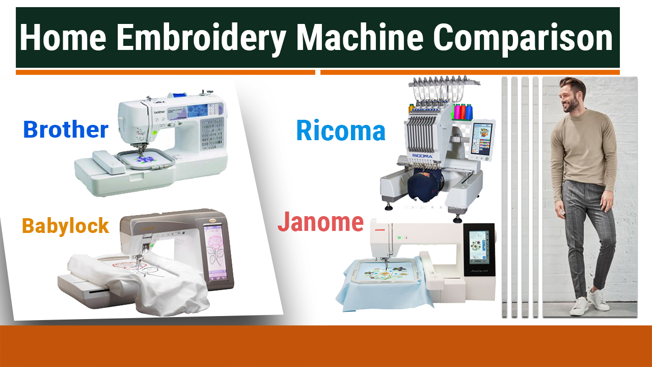 Home embroidery machine comparison Brother, Babylock, Janome, and Ricoma