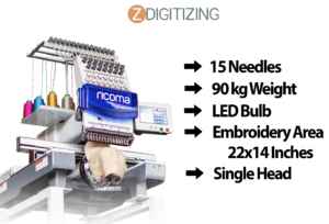Specification Of Ricoma MT-1501 Single Head Embroidery Machine