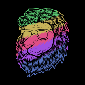 —Pngtree—lion head smoke colorful vector_5241759