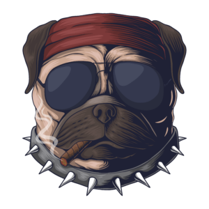 —Pngtree—pug dog head smoke vector_5819447