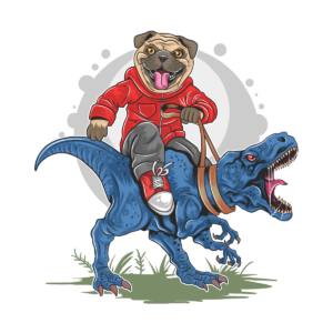 —Pngtree—pug dog puppy cute riding_5293869