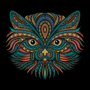 —Pngtree—stylized cat zentangle illustrasion vector_5242835