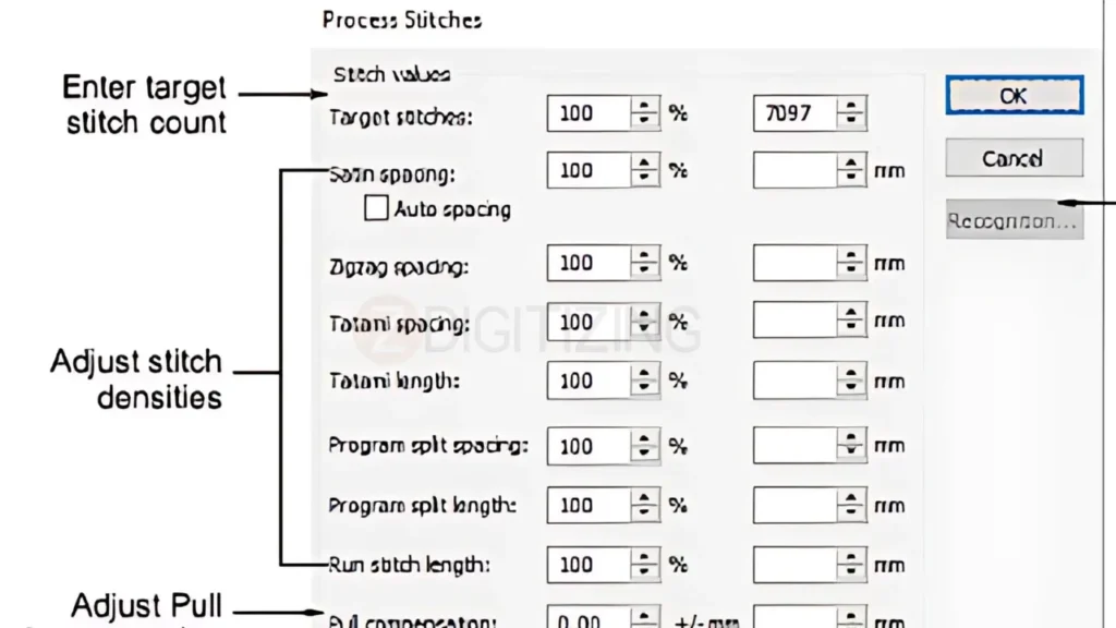 Define Stitch Types and Parameters
