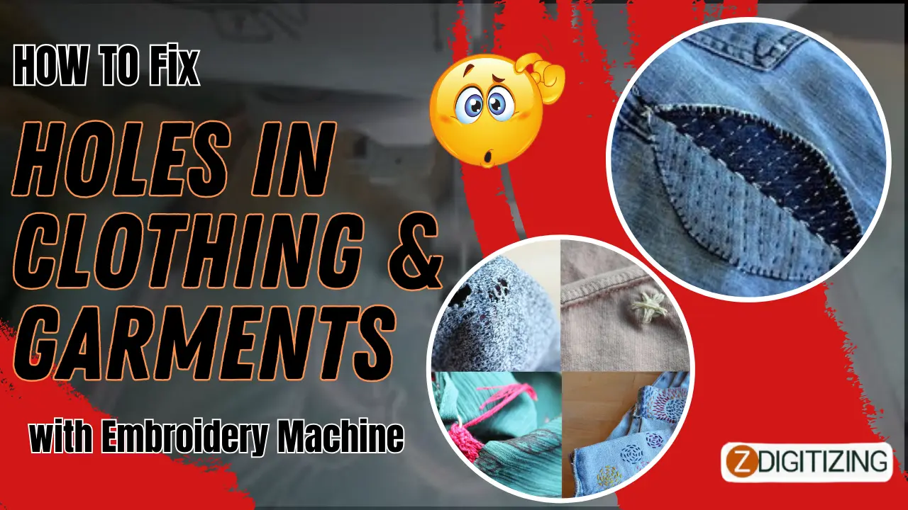 How to fix holes in clothing & Garments with embroidery machine
