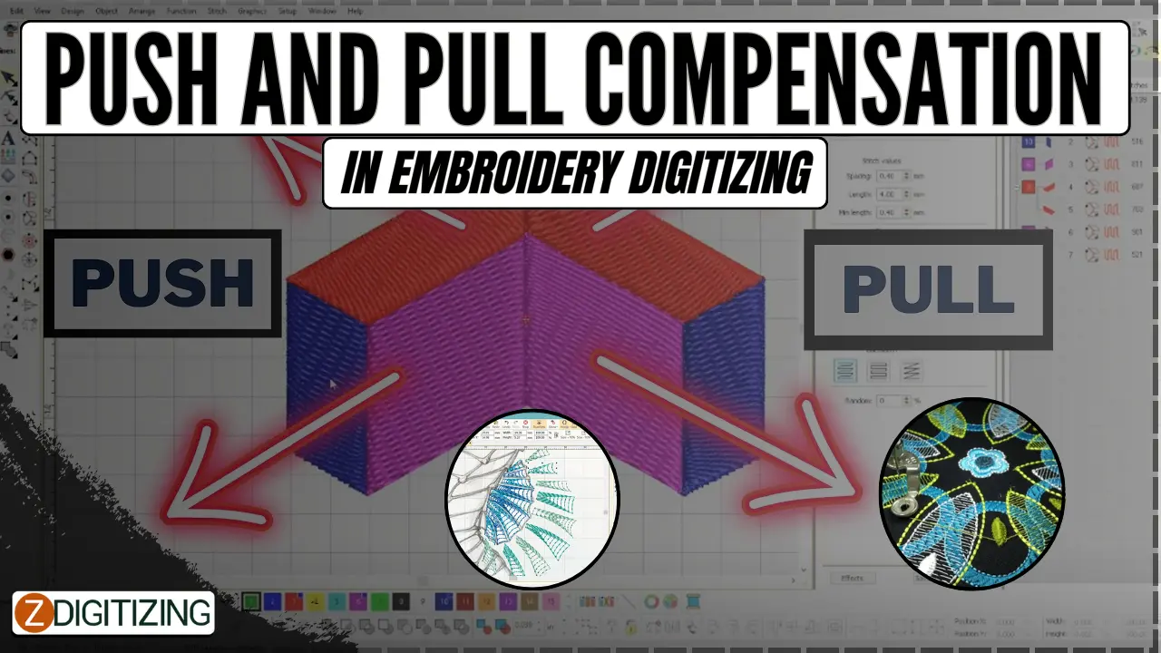 Push-and-Pull-Kompensation beim Digitalisieren von Stickereien
