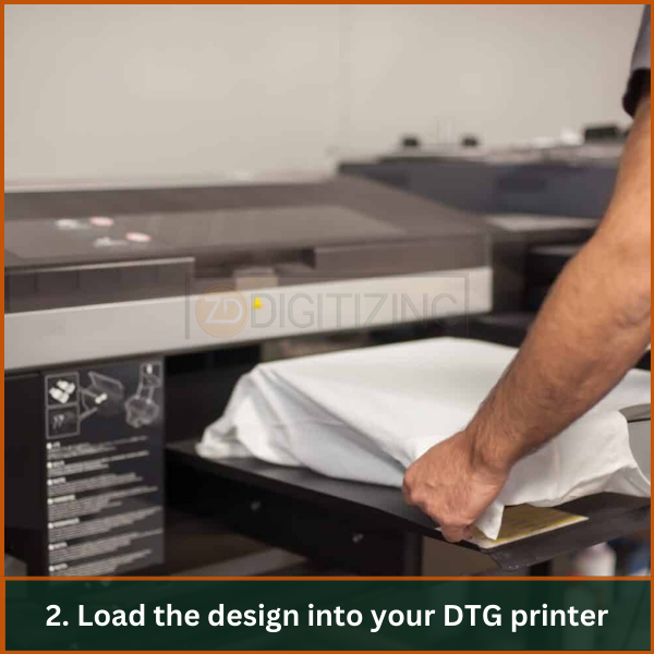 Load the design into your DTG printer