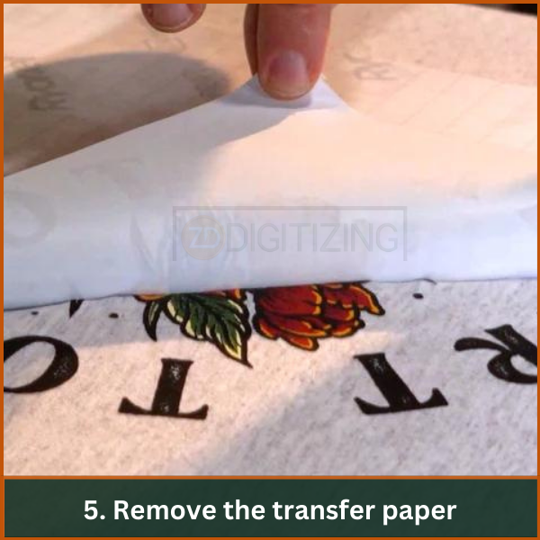 Remove the transfer paper