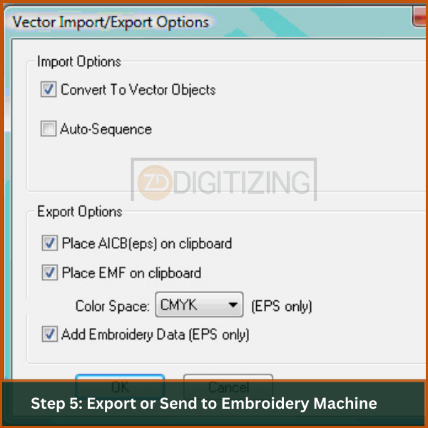 Step 5 Export or Send to Embroidery Machine