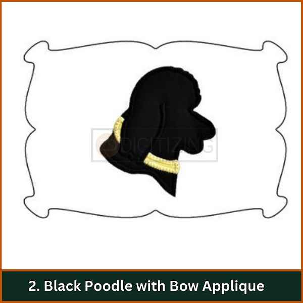 Black Poodle with Bow Applique