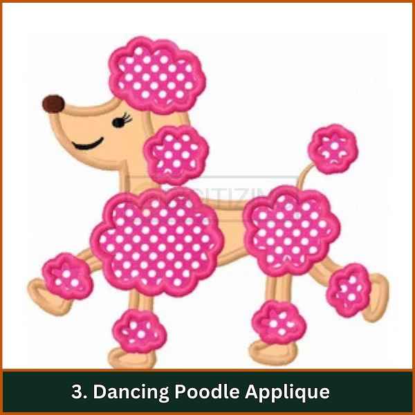 Dancing Poodle Applique