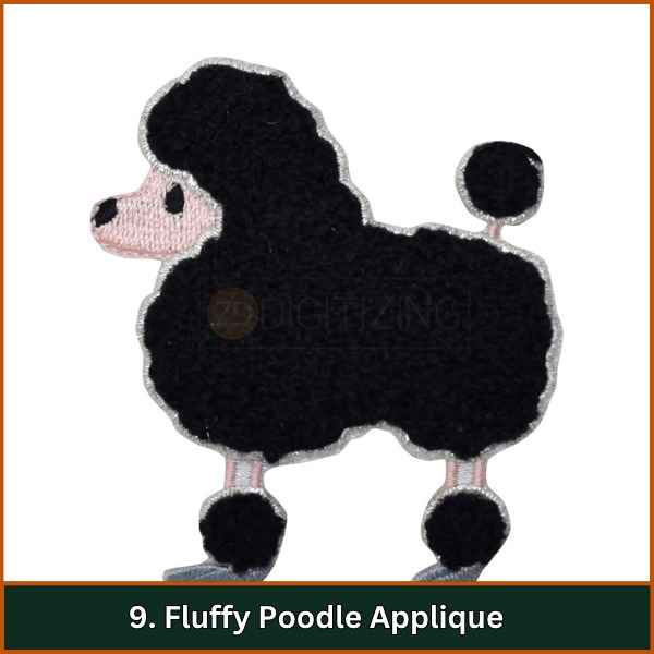 Fluffy Poodle Applique