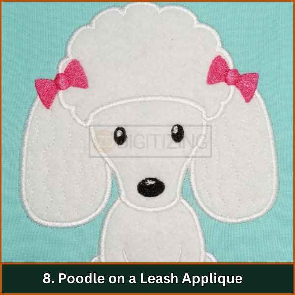 Poodle on a Leash Applique