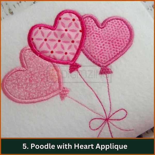 Poodle with Heart Applique