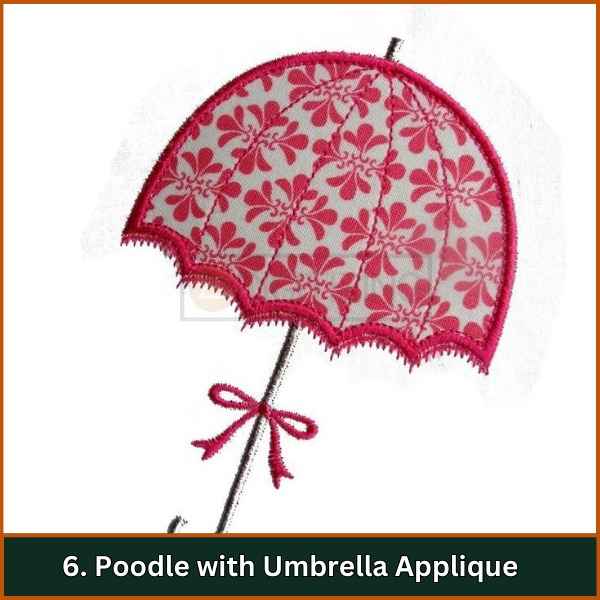 Poodle with Umbrella Applique