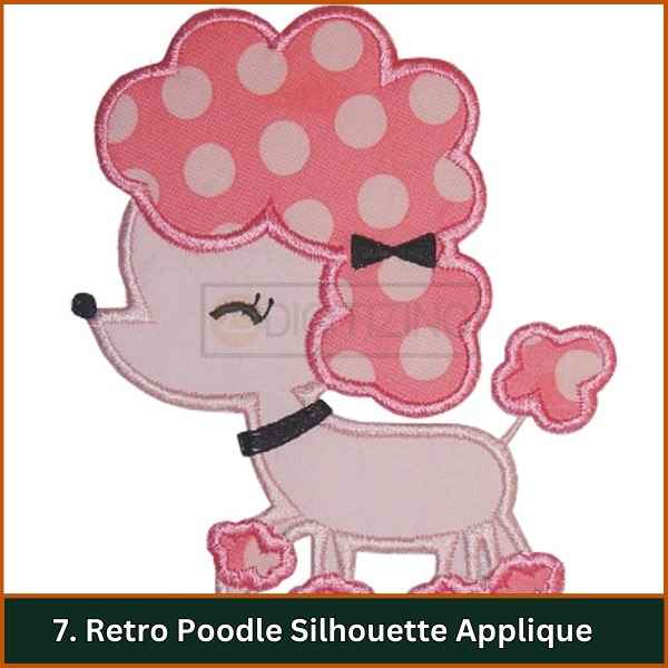 Retro Poodle Silhouette Applique