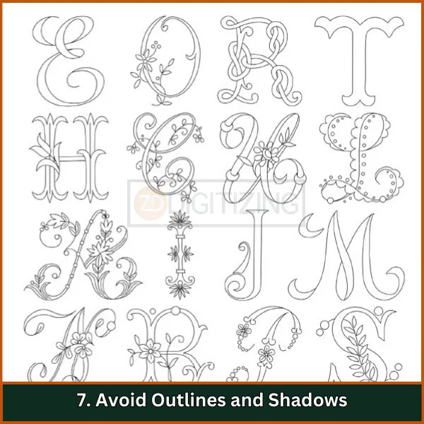 Avoid Outlines and Shadows