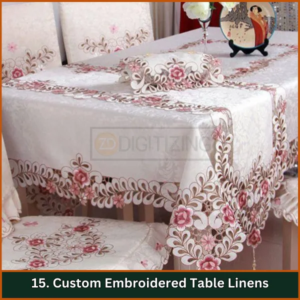 Custom Embroidered Table Linens