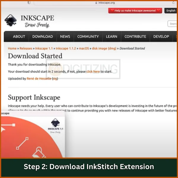 Download InkStitch Extension