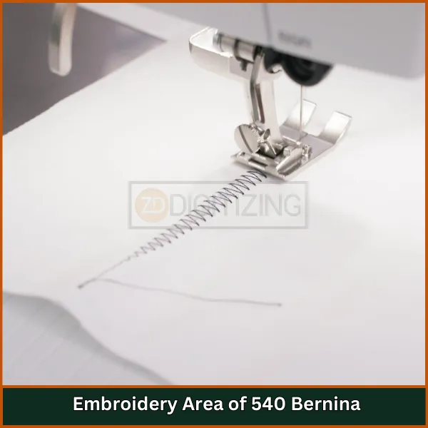 Embroidery Area of 540 Bernina