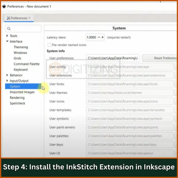 Install the InkStitch Extension in Inkscape