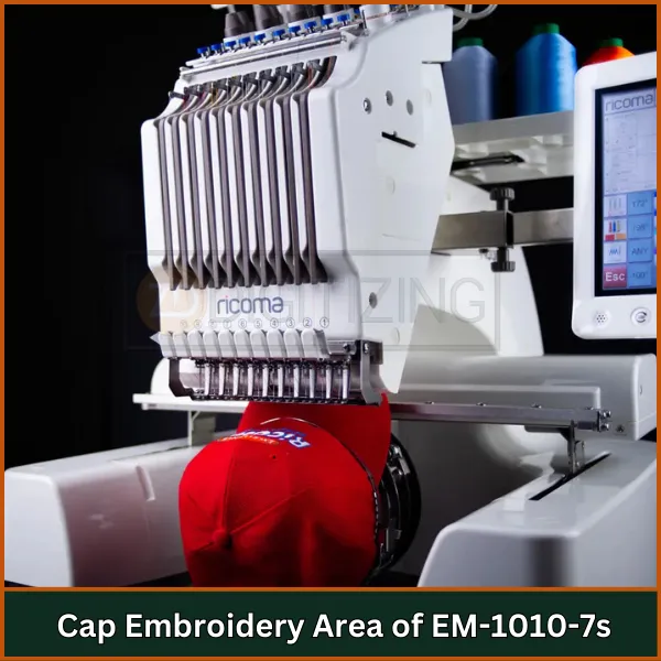 Cap Embroidery Area of EM-1010-7s