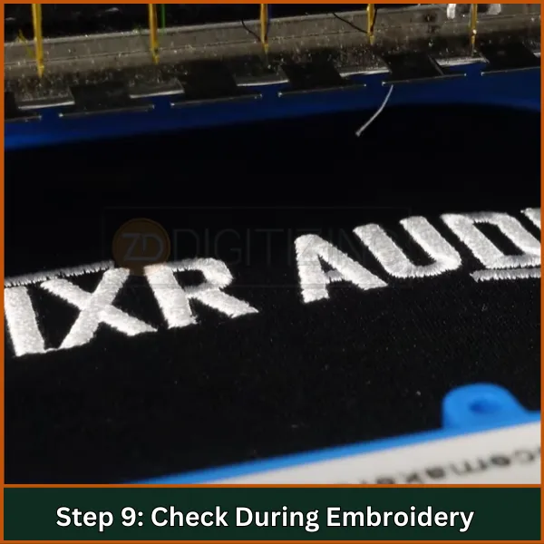 Check During Embroidery