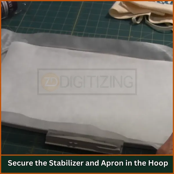 Secure the Stabilizer and Apron in the Hoop