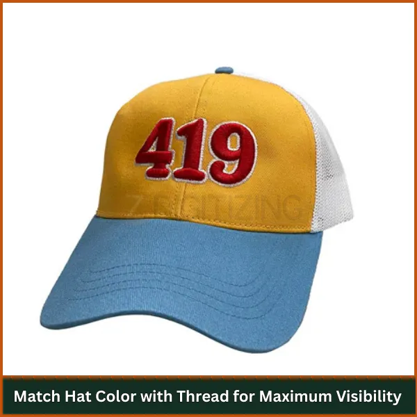 Match Hat Color with Thread for Maximum Visibility