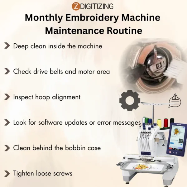 Monthly Embroidery Machine Maintenance Routine