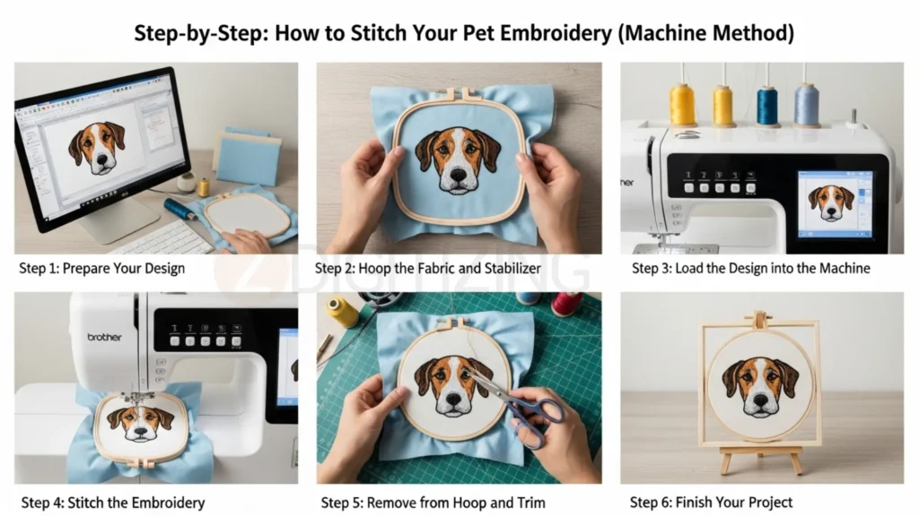 Step-by-Step How to Stitch Your Pet Embroidery (Machine Method)