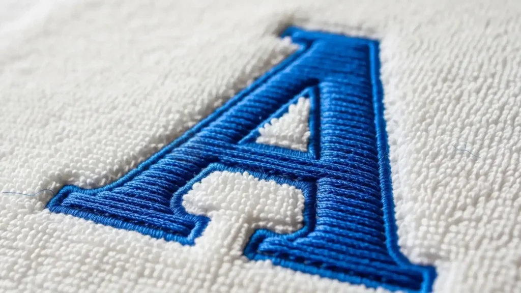 Lettere con punto di riempimento (ideale per testo grande + asciugamani)