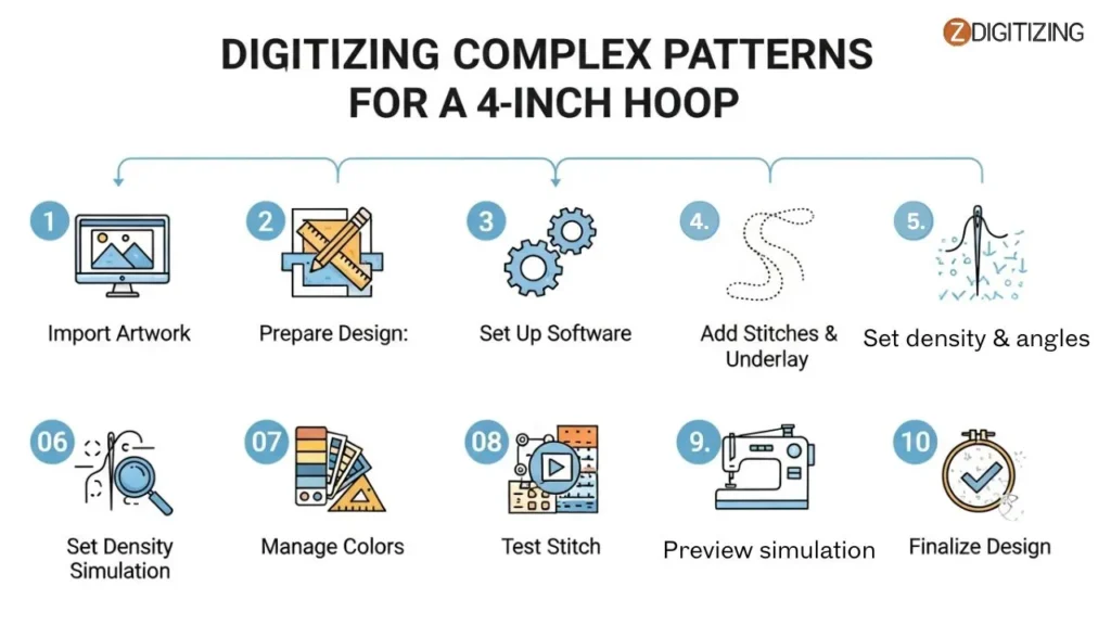 Comment numériser des motifs complexes pour un cercle à broder de 10 cm (4 pouces)