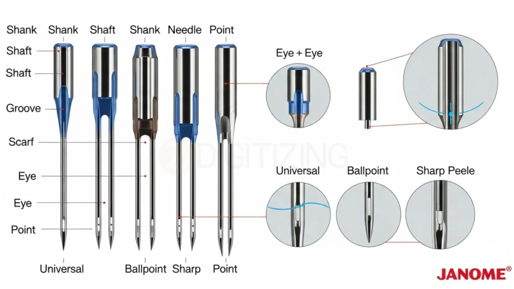 Anatomy of a Janome Machine Needles