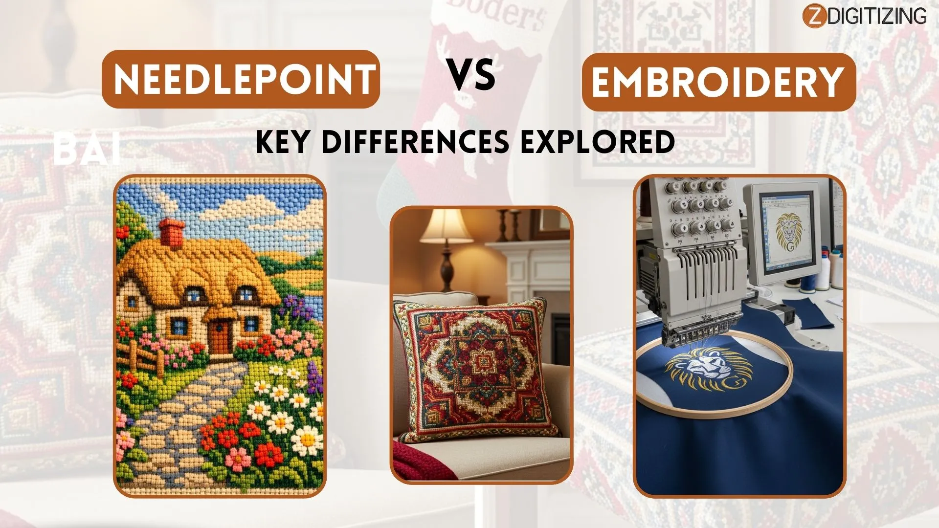 Punto de aguja vs bordado