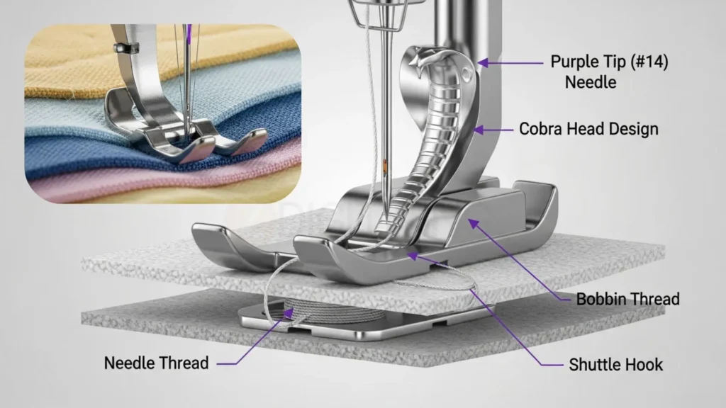 Purple Tip (#14): How the Cobra Head Design Prevents Skipped Stitches