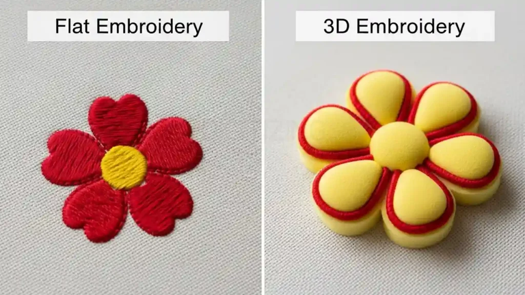 Difference Between Flat vs 3D Embroidery