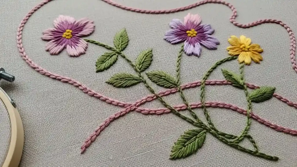 Back Stitch and Stem Stitch for Stems and Outlines