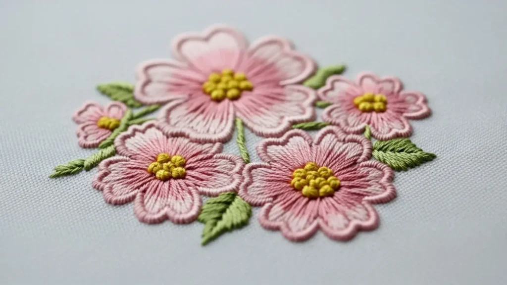 Buttonhole Blanket Stitch Flowers for Open Petals