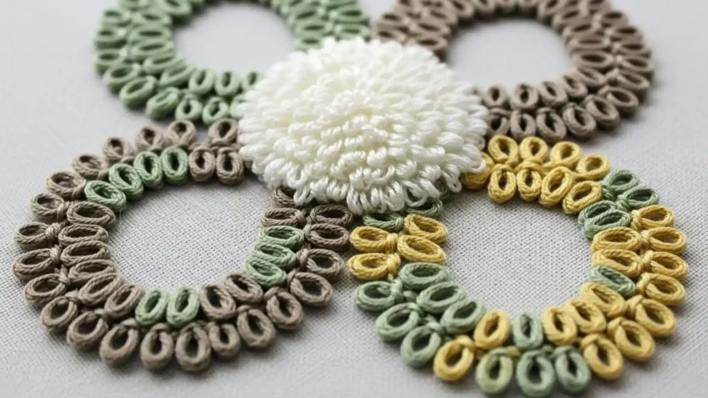 Fluffy Centers and Textured Wreaths with Turkey-Work-Style Loops