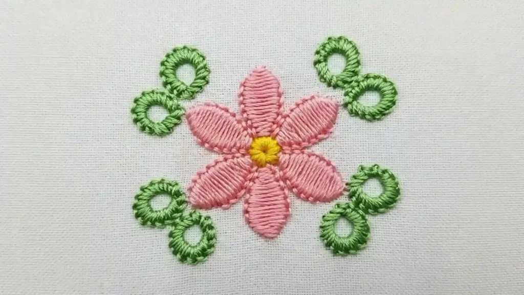 Lazy Daisy Detached Chain Classic Petal Flower Stitch