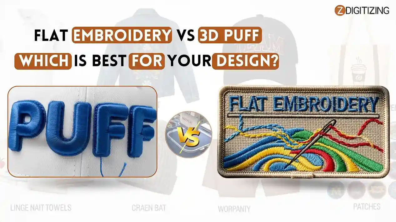 Flat Embroidery vs 3D Puff