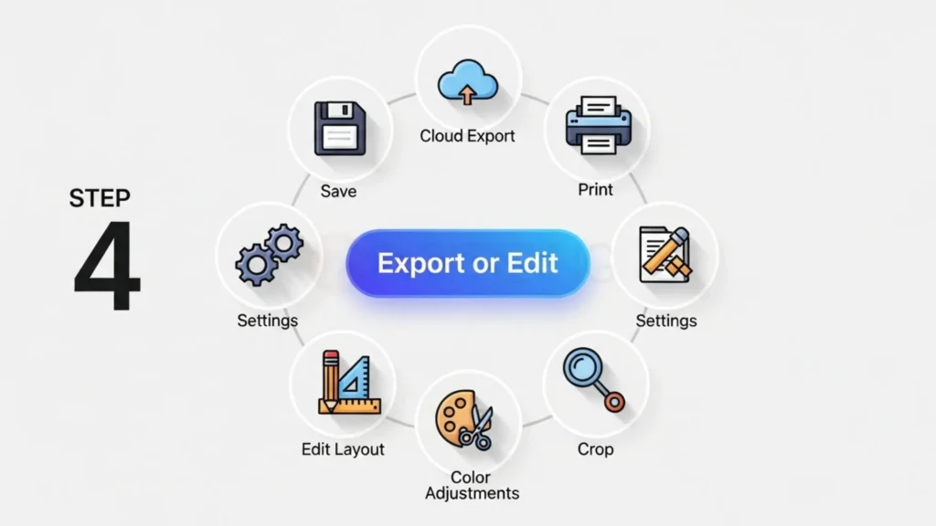 Optional export or editing