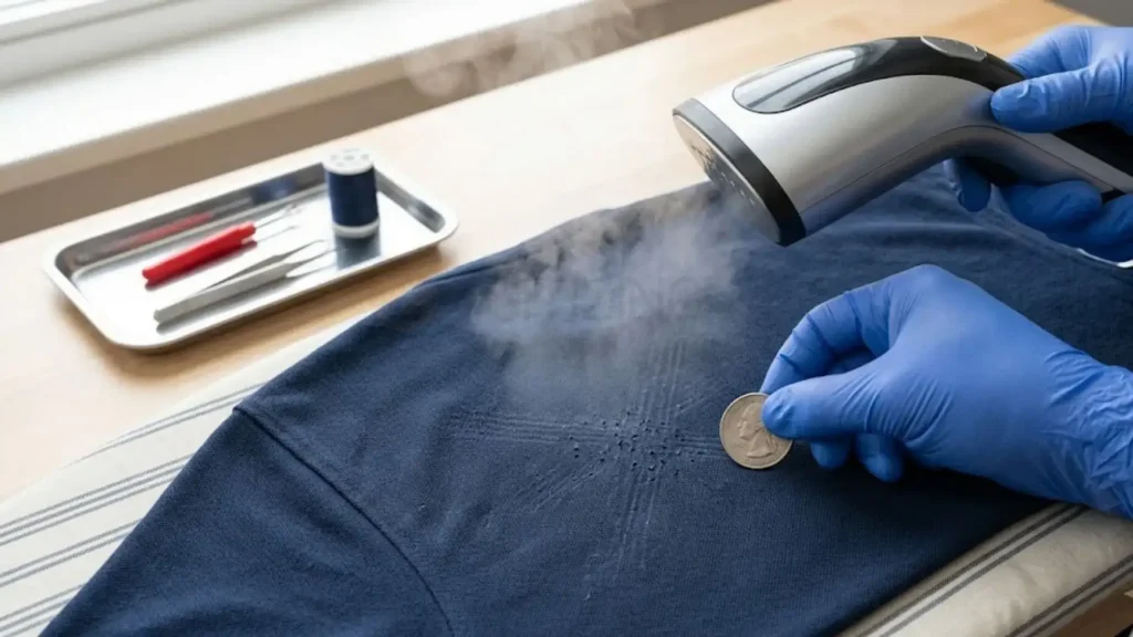 Massaging the Fabric Fibers and Using Steam