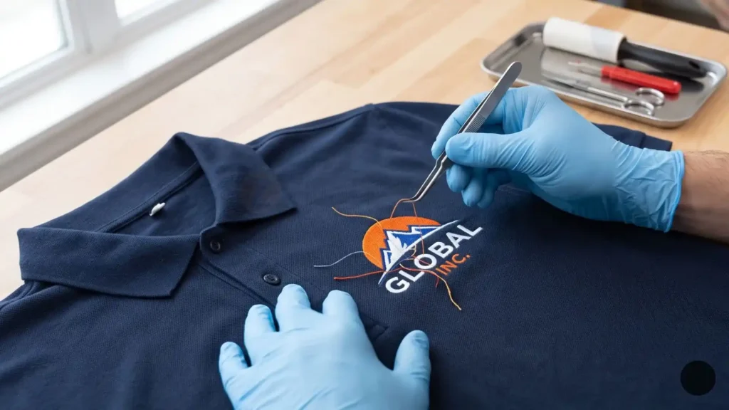 Pulling the Top Stitches from the Front