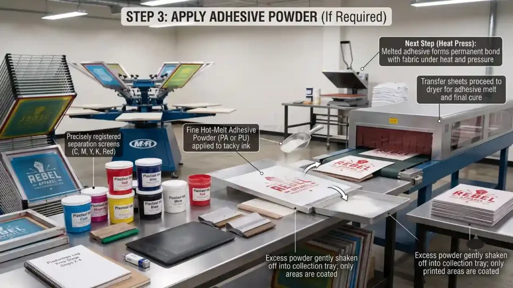 Apply Adhesive Powder (If Required
