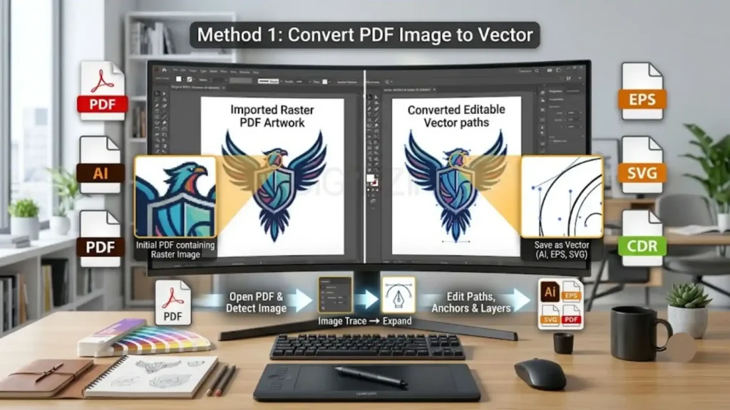 Convert PDF Image to Vector in Adobe Illustrator