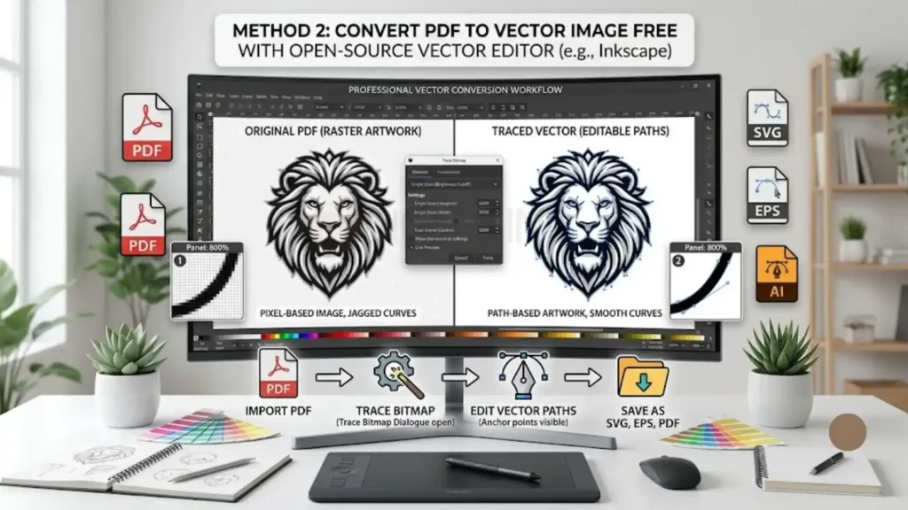 Convert PDF to Vector Image Free with Inkscape
