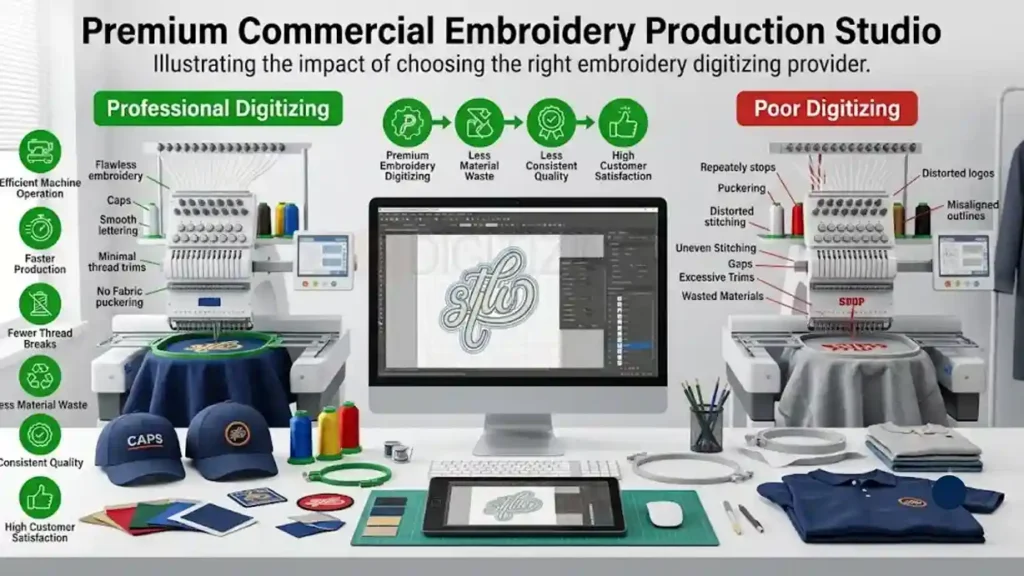 How Your Digitizing Provider Influences Every Embroidery Project